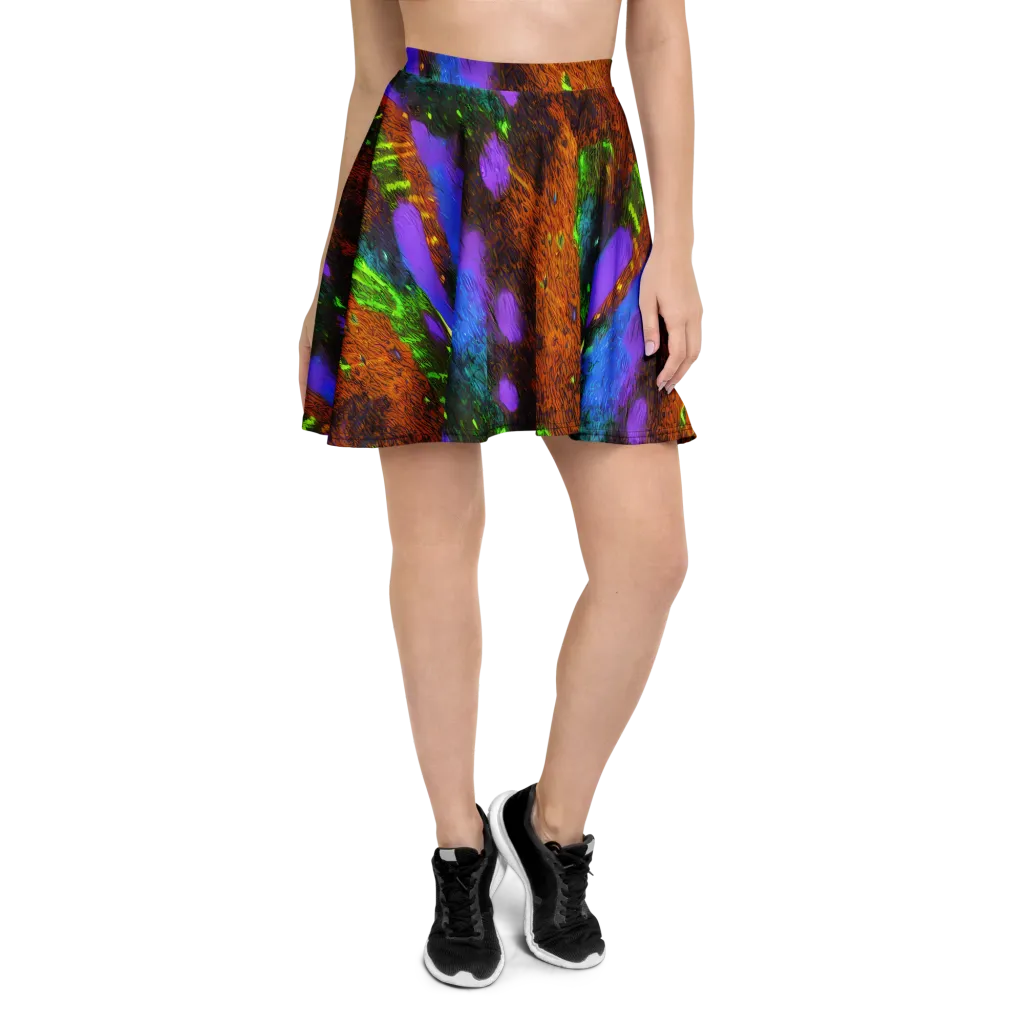 Feral Fluorescence on Skater Skirt — Front
