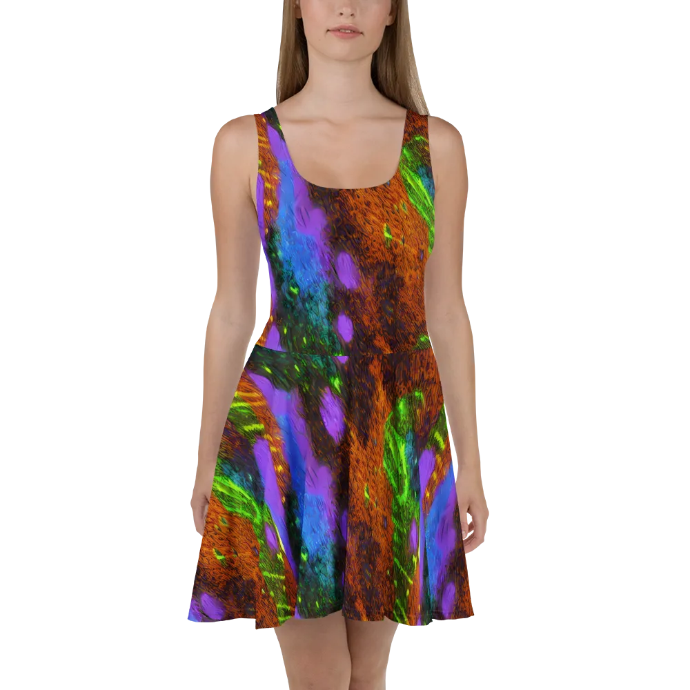 Feral Fluorescence on Skater Dress — Front