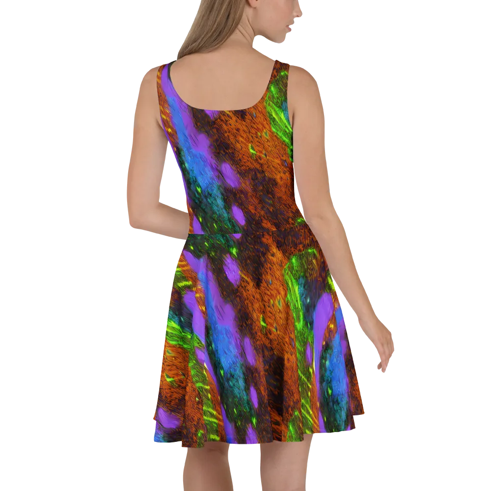 Feral Fluorescence on Skater Dress — Back