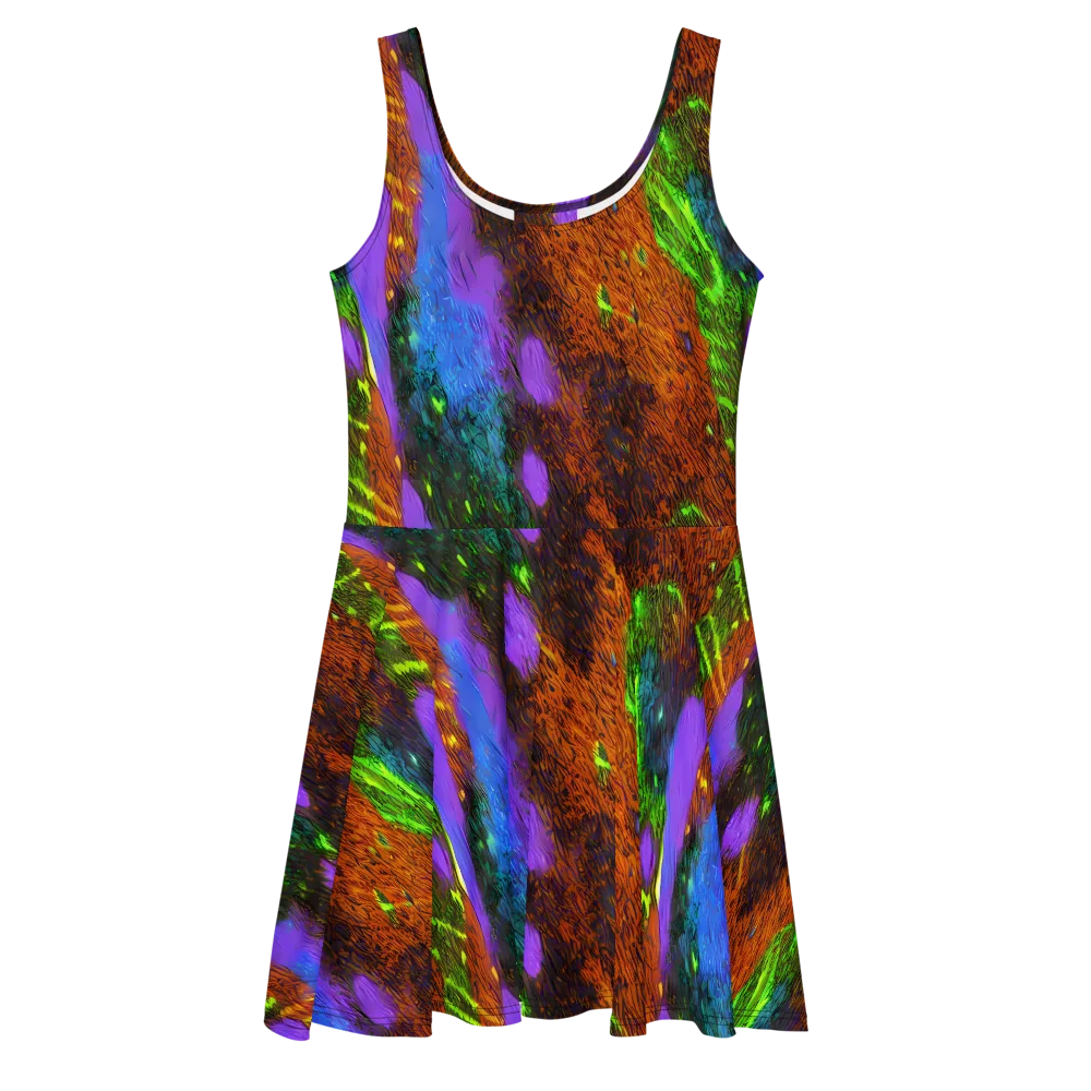 Feral Fluorescence on Skater Dress — Front