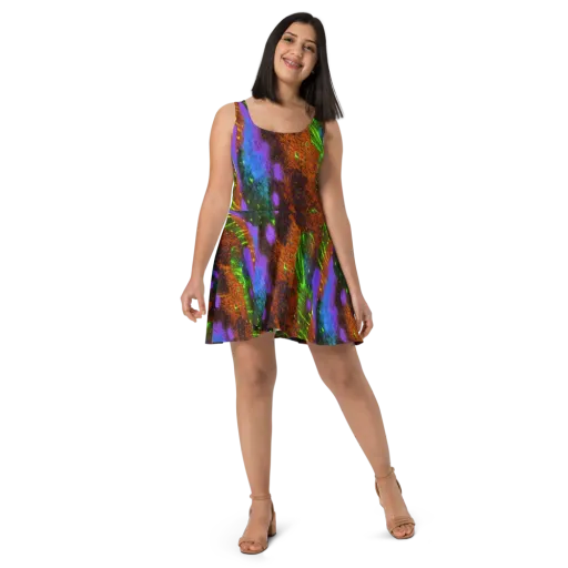 Feral Fluorescence on a Skater Dress