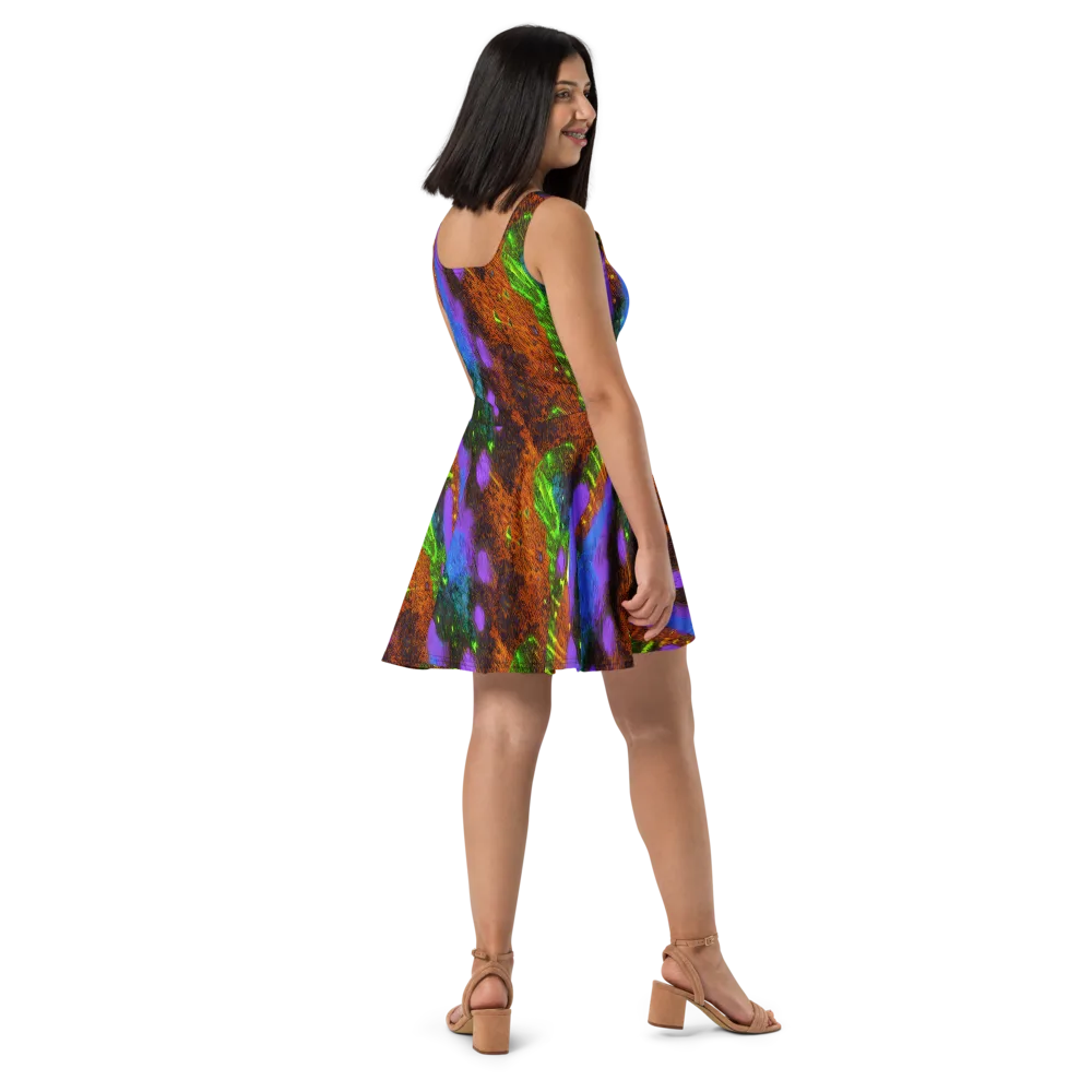 Feral Fluorescence on Skater Dress — Right