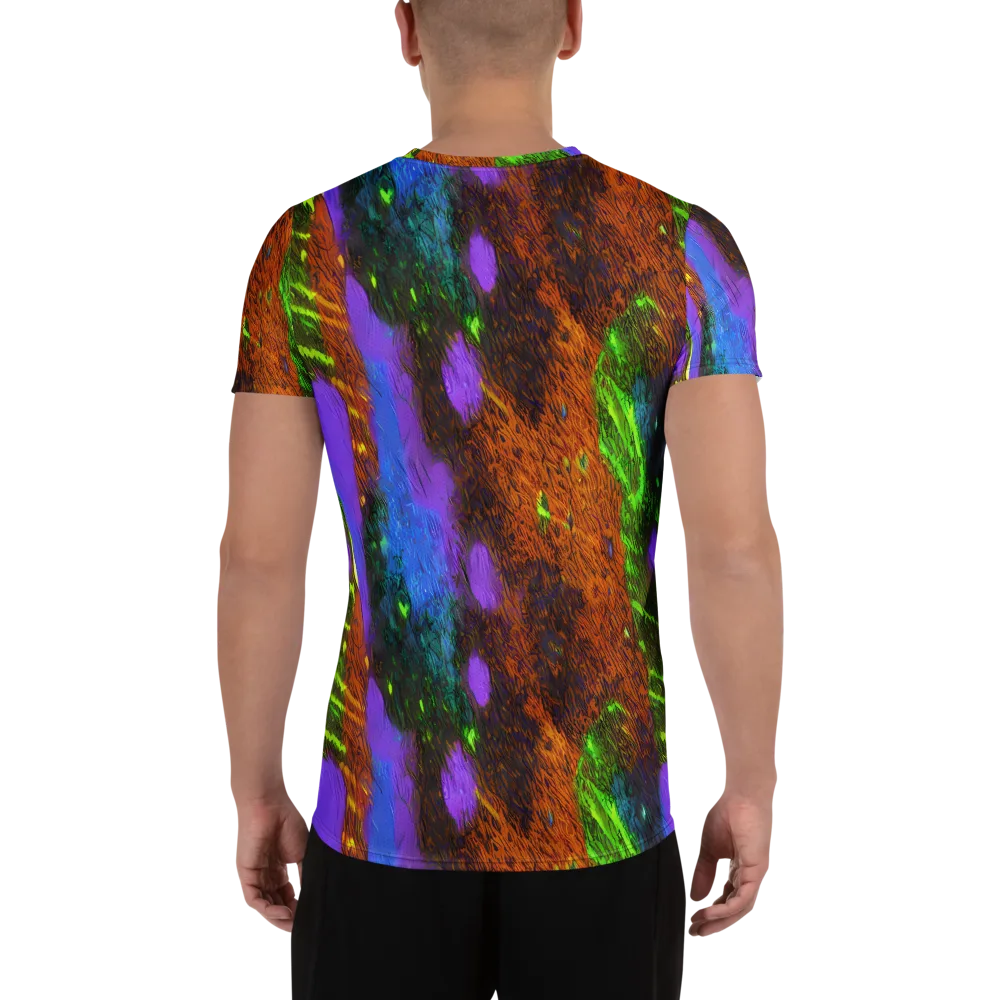 Feral Fluorescence on Men's Athletic T-Shirt — Back