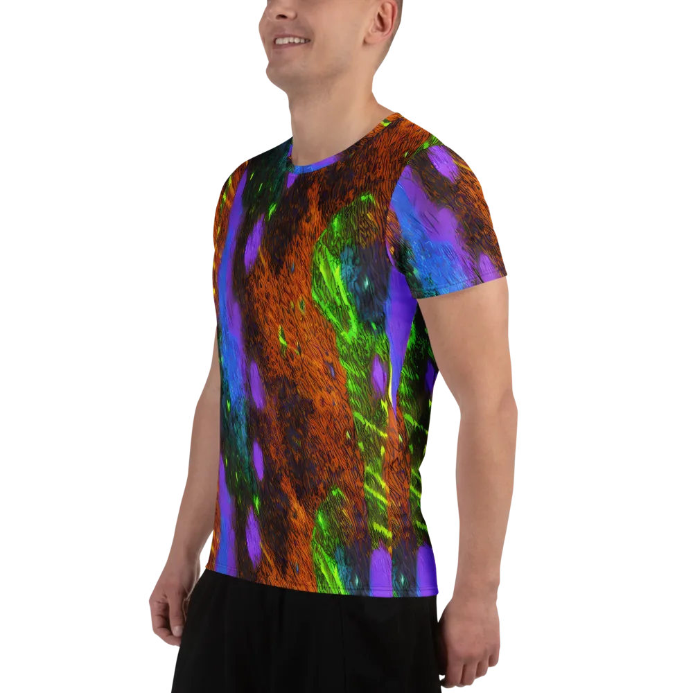 Feral Fluorescence on Men's Athletic T-Shirt — Left