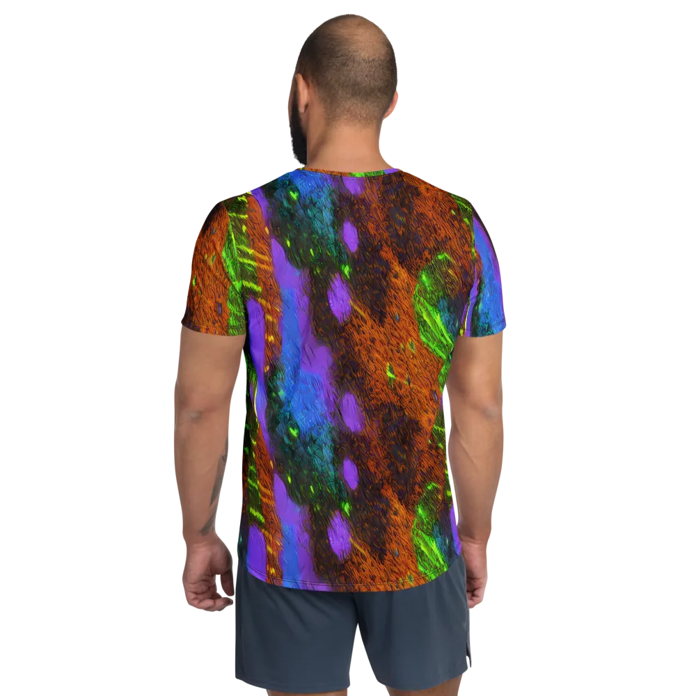 Feral Fluorescence on Men's Athletic T-Shirt — Back