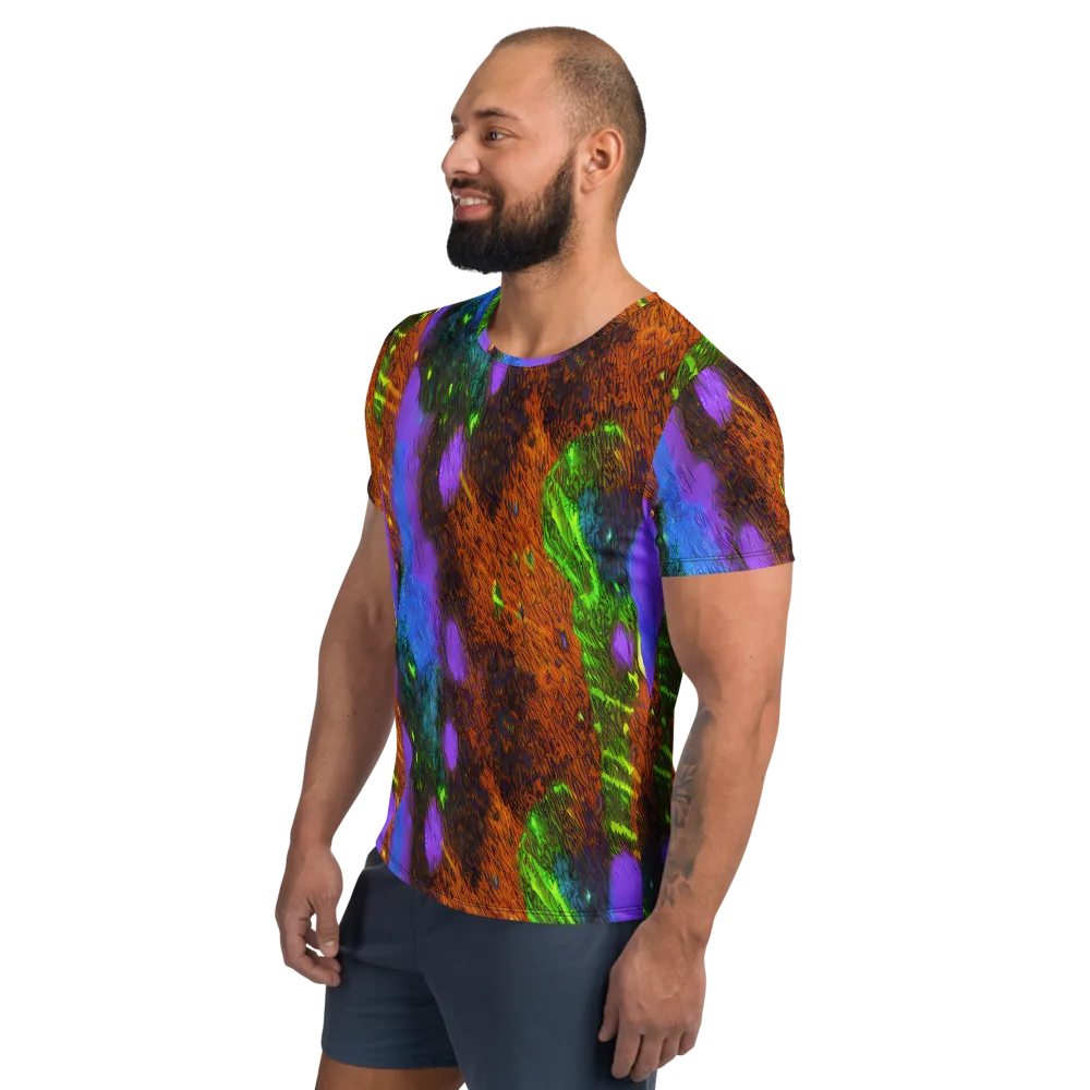 Feral Fluorescence on Men's Athletic T-Shirt — Left