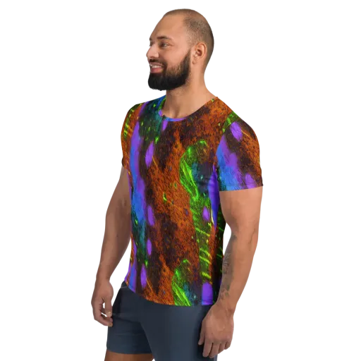 Feral Fluorescence on a Men's Athletic T-Shirt