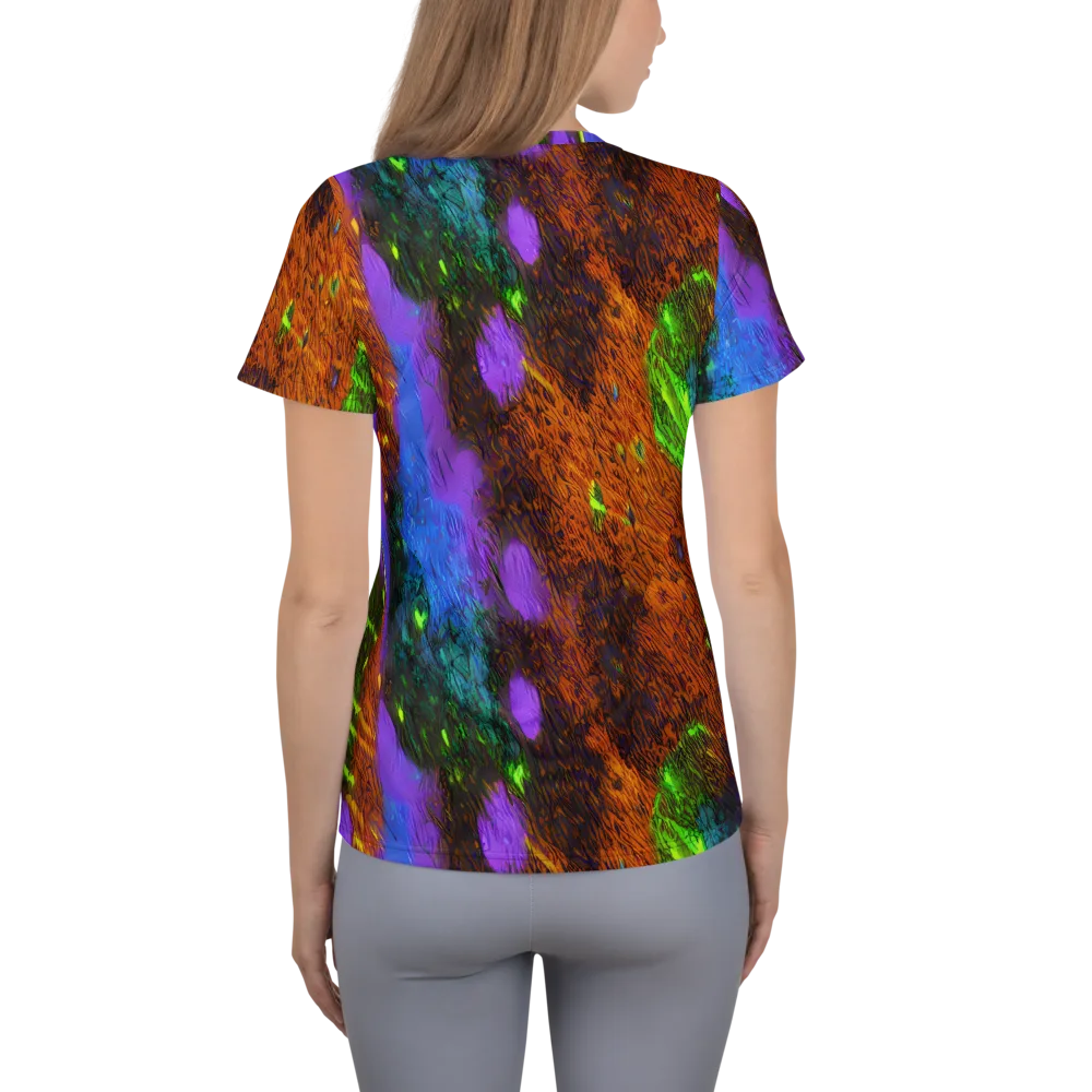 Feral Fluorescence on Women's Athletic T-Shirt — Back