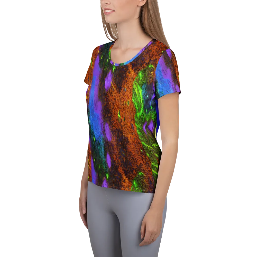 Feral Fluorescence on Women's Athletic T-Shirt — Left