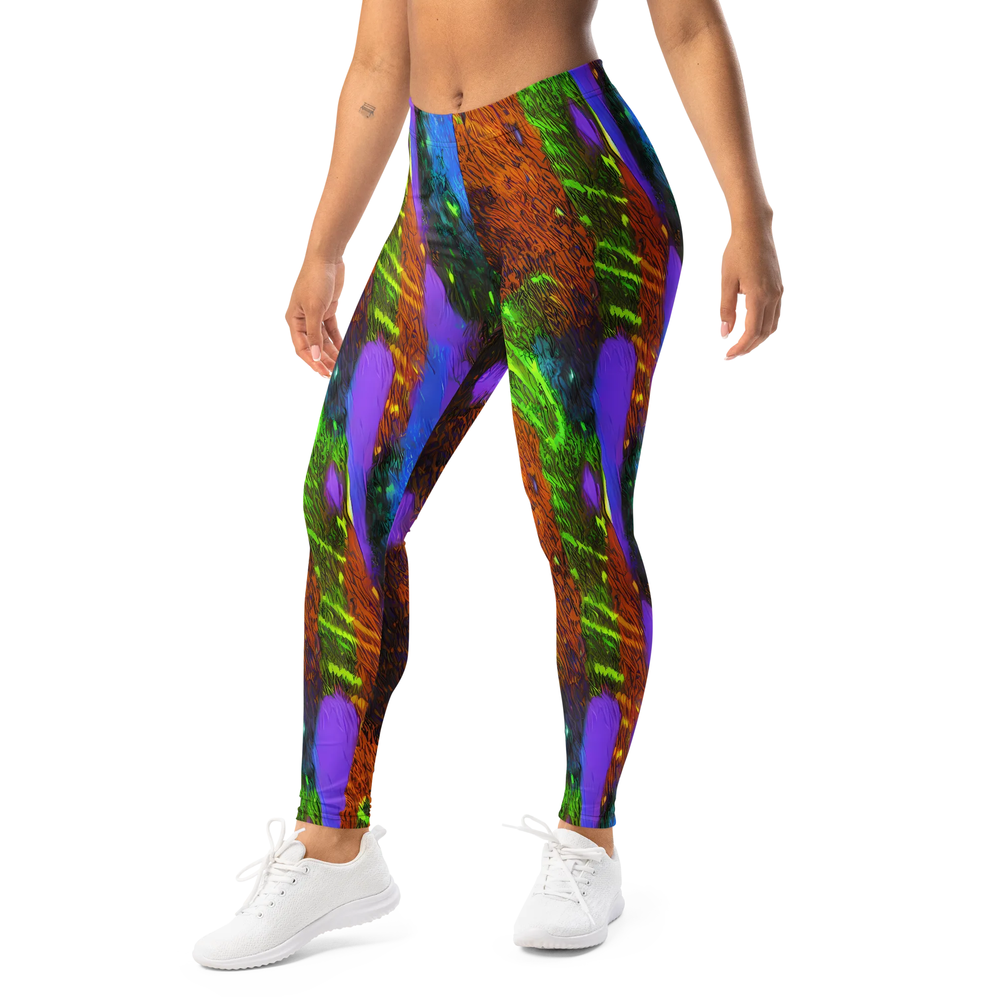 Feral Fluorescence on Leggings — Left Front