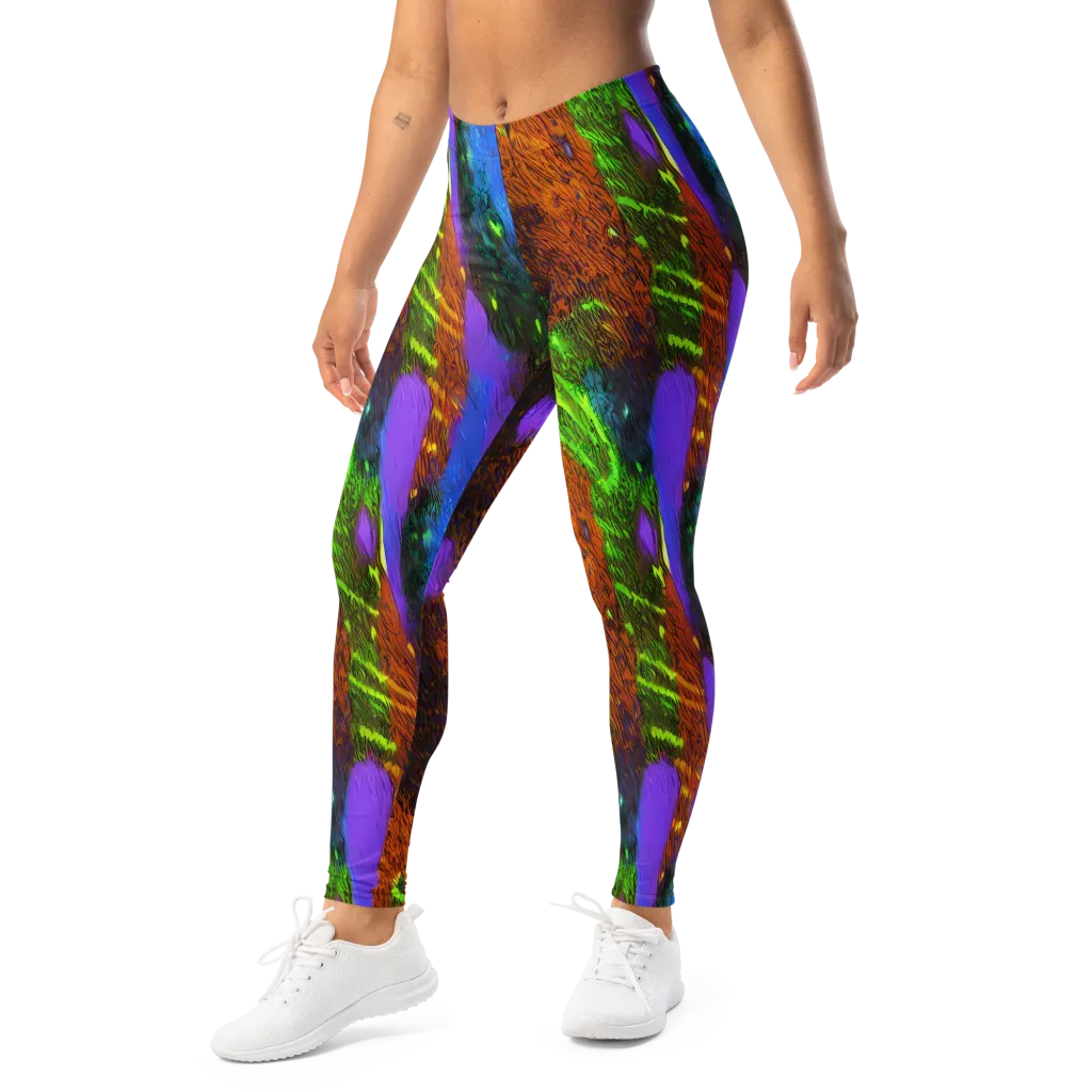 Feral Fluorescence on Leggings — Left Front