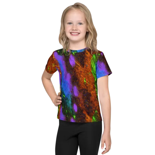 Feral Fluorescence on a Kids Crew Neck T-Shirt