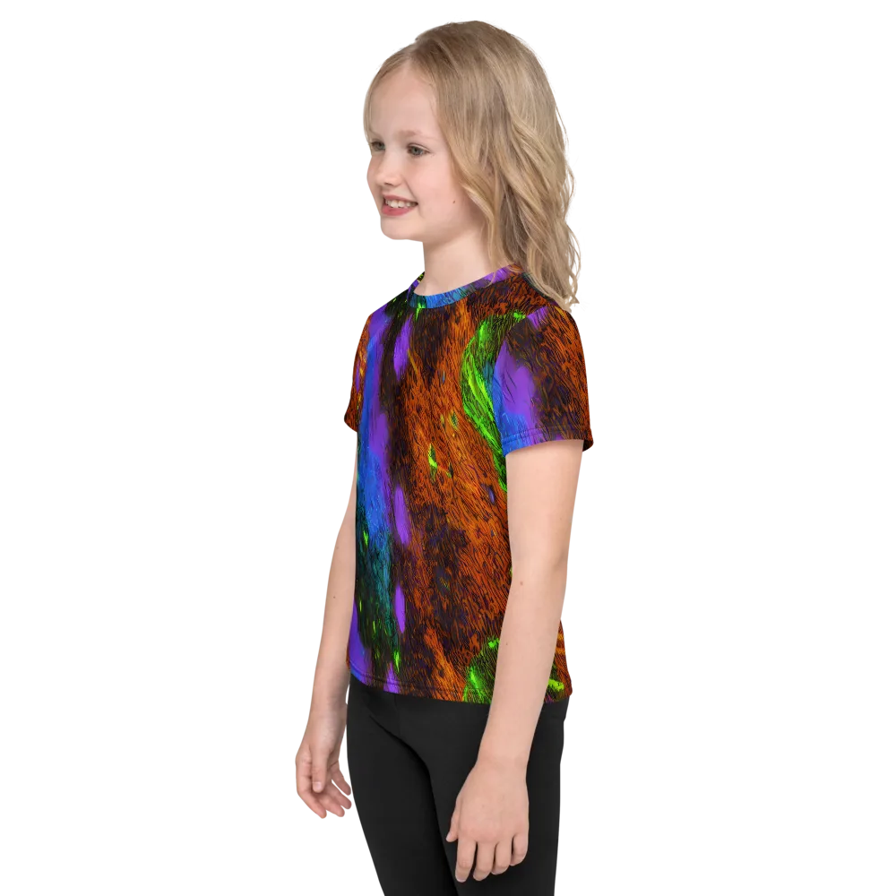 Feral Fluorescence on Kids Crew Neck T-Shirt — Left