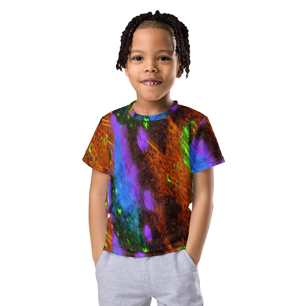 Feral Fluorescence on Kids Crew Neck T-Shirt — Front
