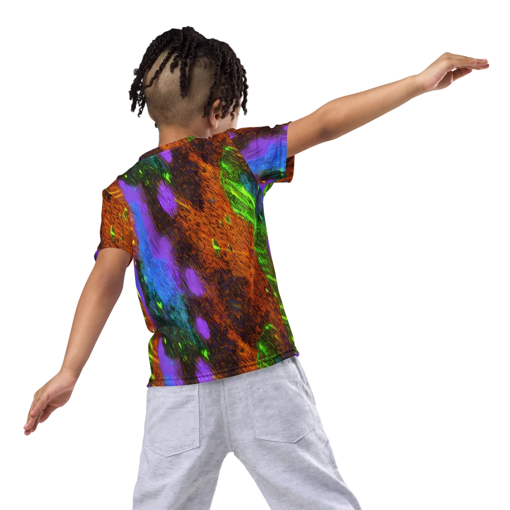 Feral Fluorescence on Kids Crew Neck T-Shirt — Back