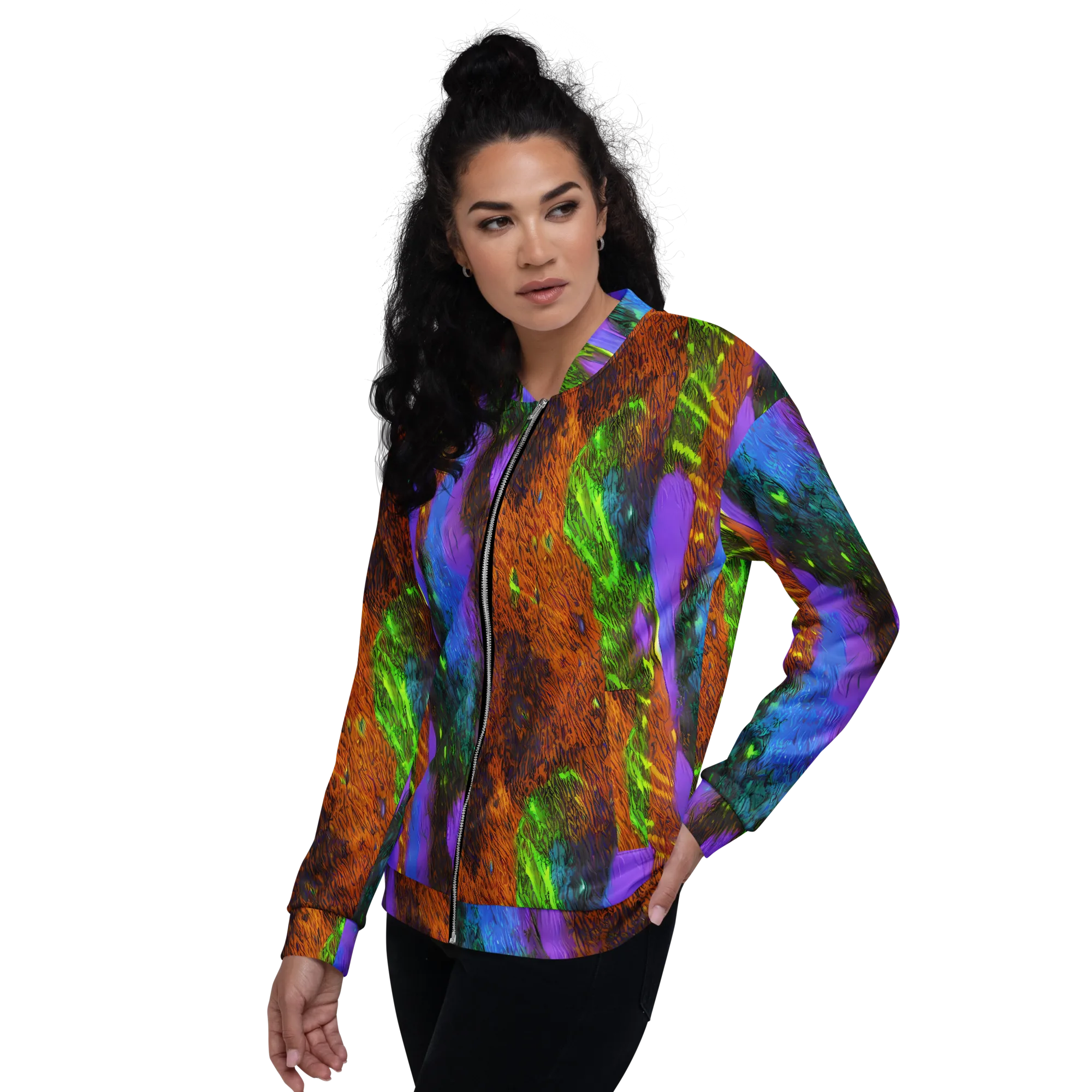 Feral Fluorescence on Bomber Jacket — Left