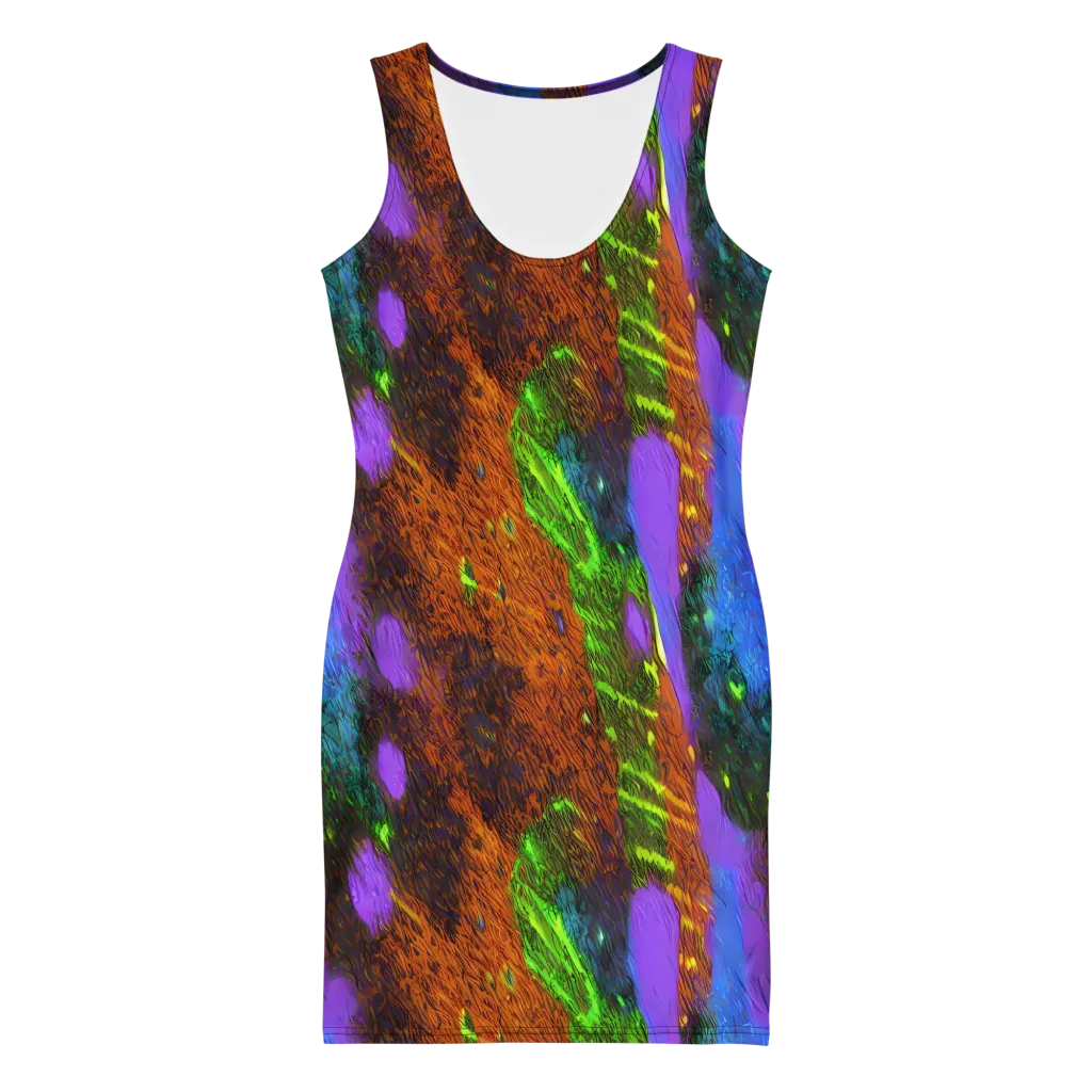 Feral Fluorescence on Bodycon Dress — Front