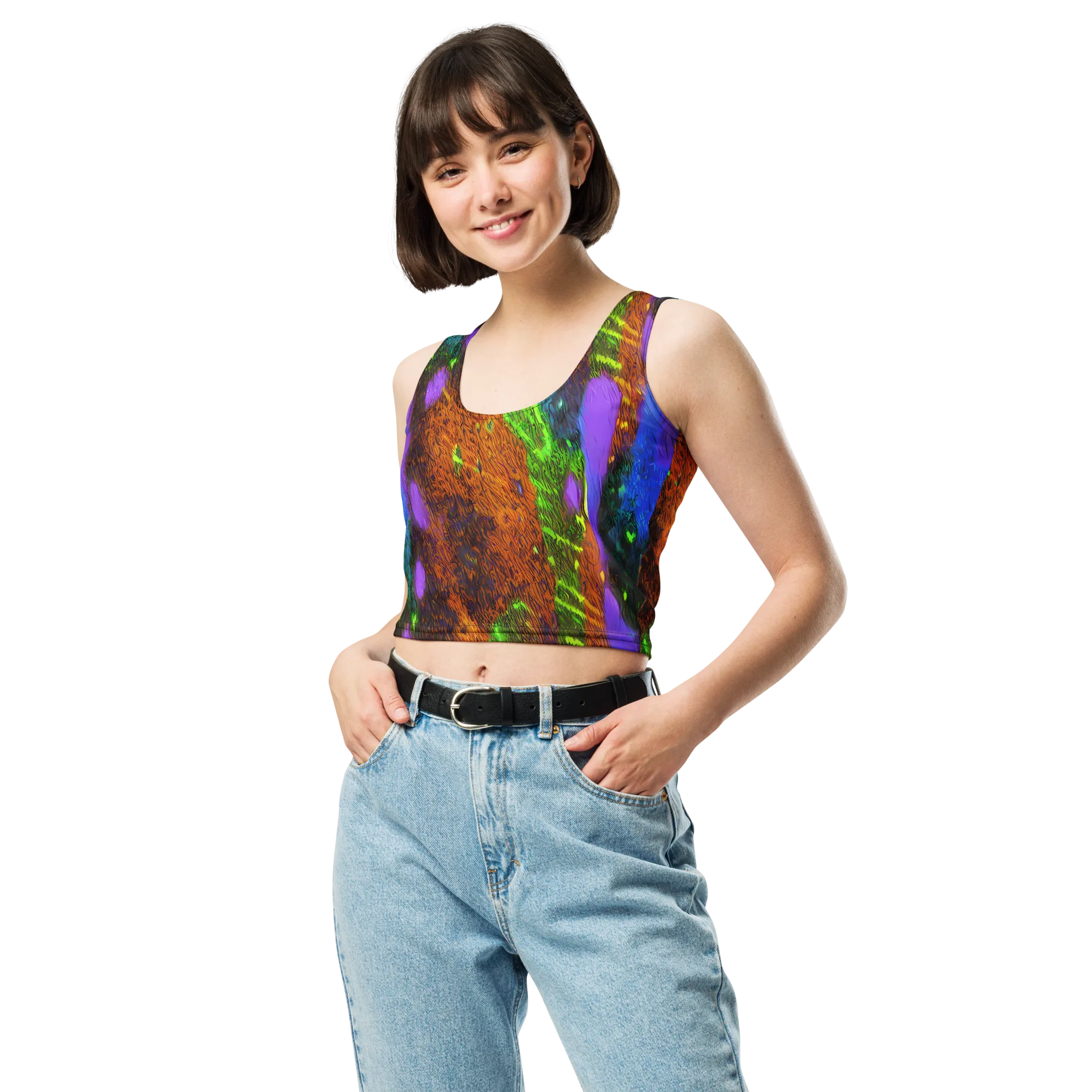 Feral Fluorescence on Crop Top — Front