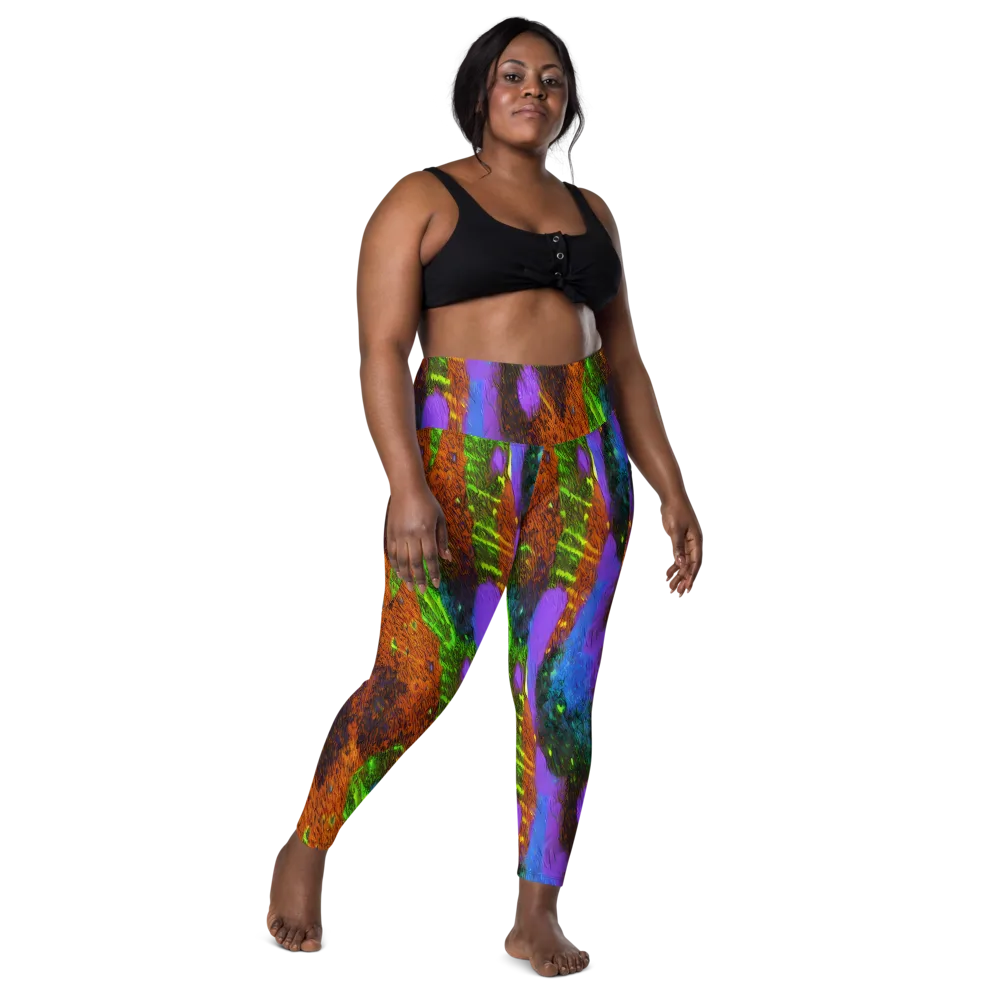 Feral Fluorescence on Leggings with Pockets — Front