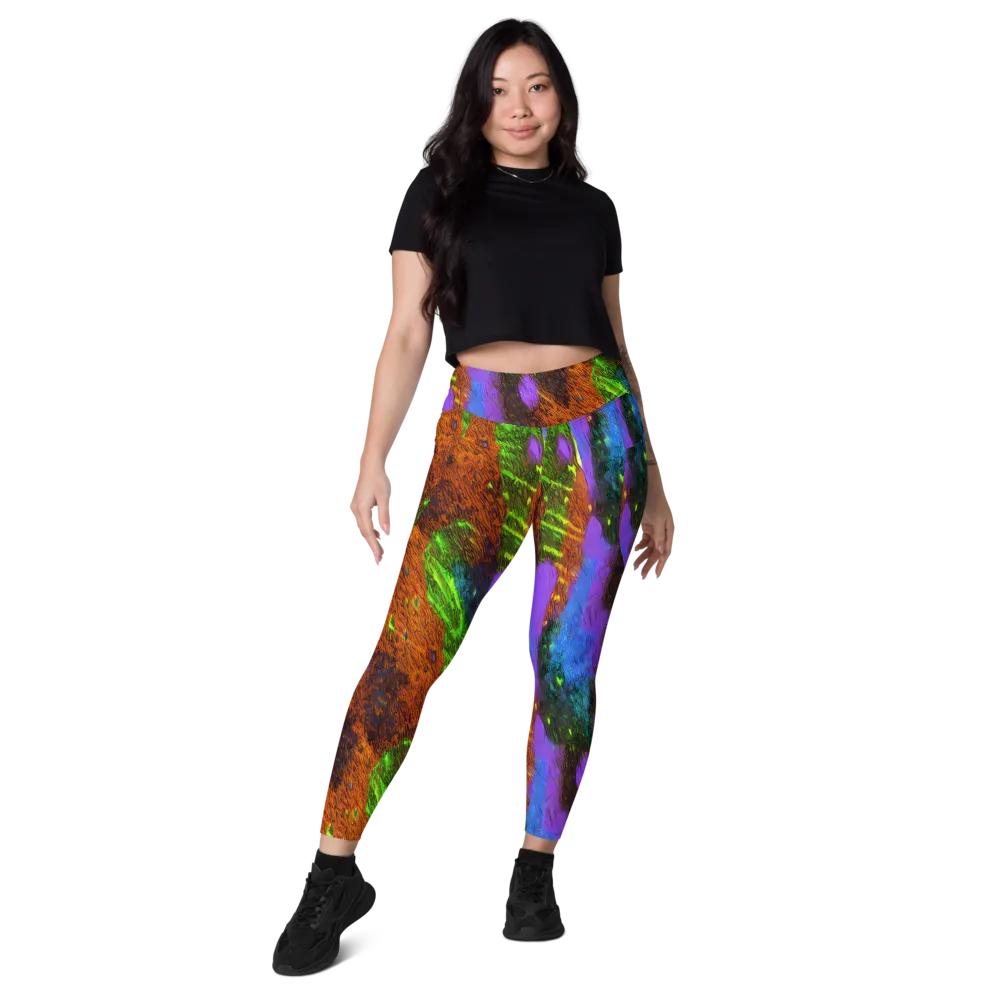 Feral Fluorescence on Leggings with Pockets — Front