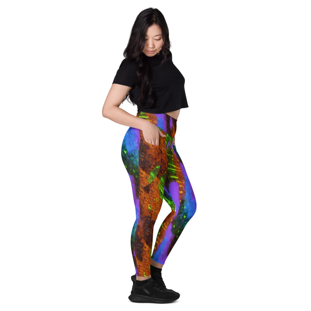 Feral Fluorescence on Leggings with Pockets — Right