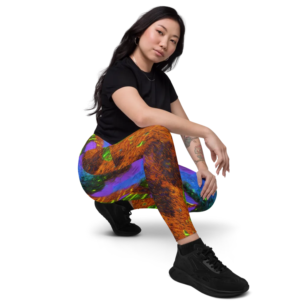 Feral Fluorescence on Leggings with Pockets — Right Front