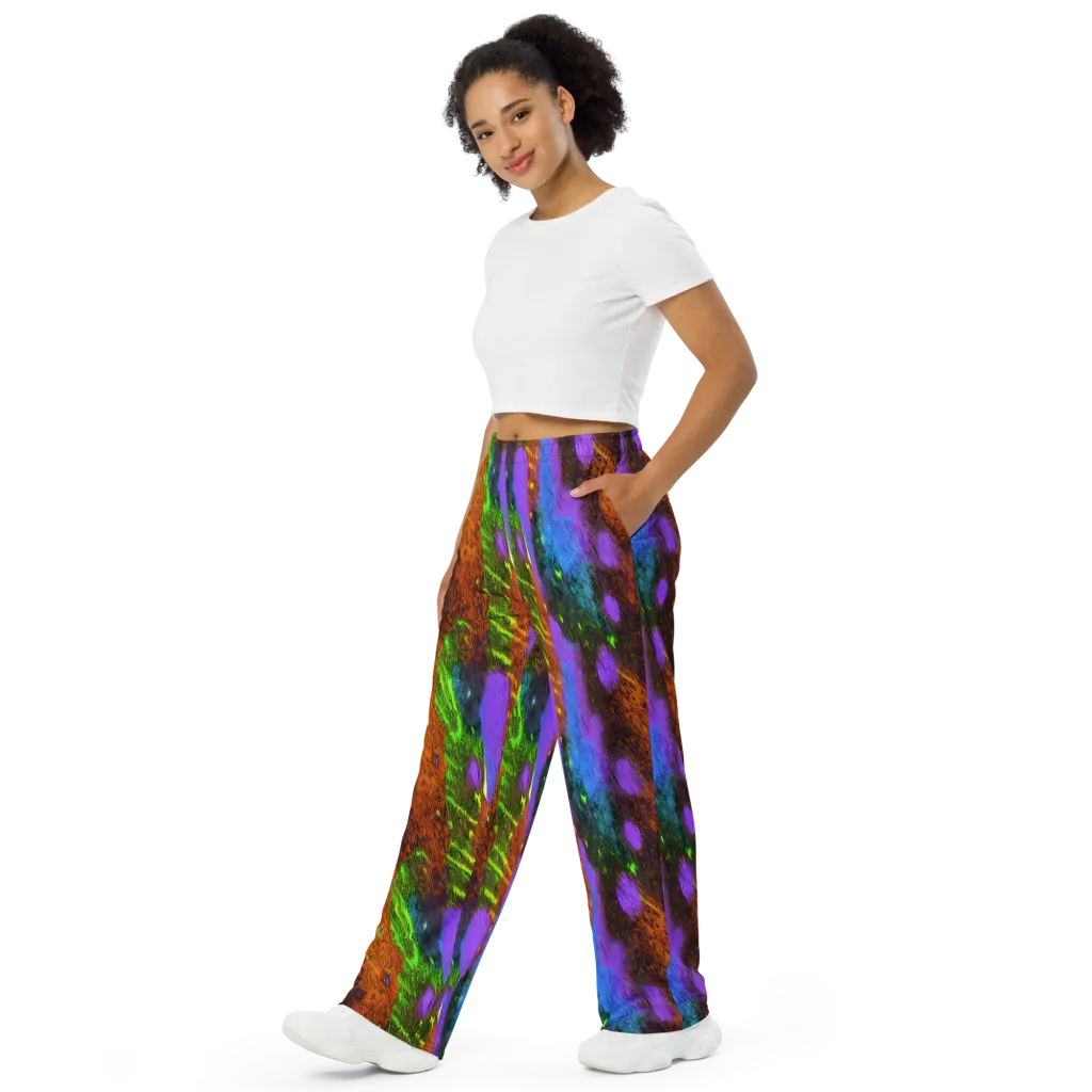 Feral Fluorescence on Wide-Leg Pants — Left Front