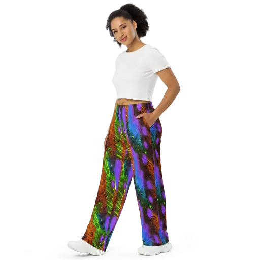 Feral Fluorescence on a Wide-Leg Pants