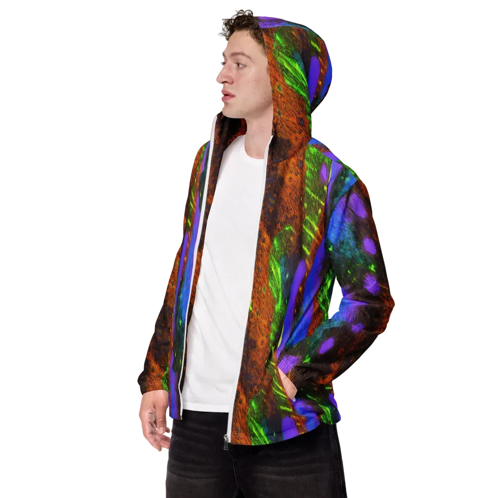 Feral Fluorescence on Men's Windbreaker — Left Front