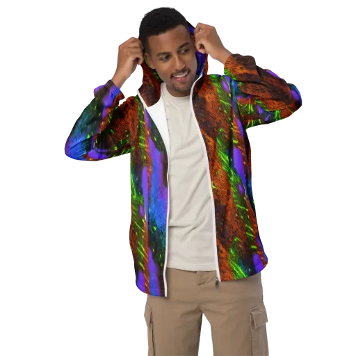 Feral Fluorescence on a Men's Windbreaker