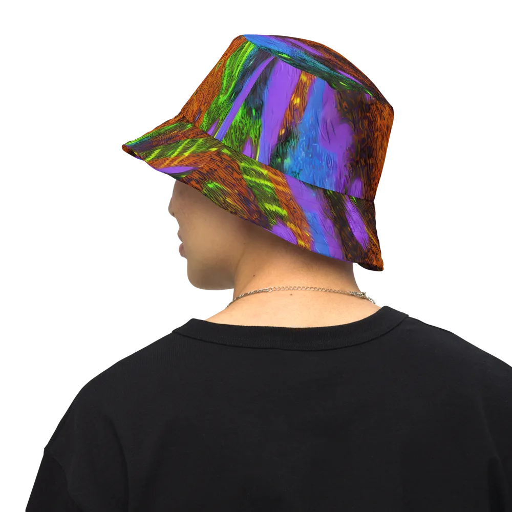 Feral Fluorescence on Reversible Bucket Hat — Back Inside