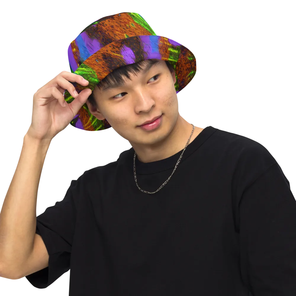 Feral Fluorescence on Reversible Bucket Hat — Front Inside