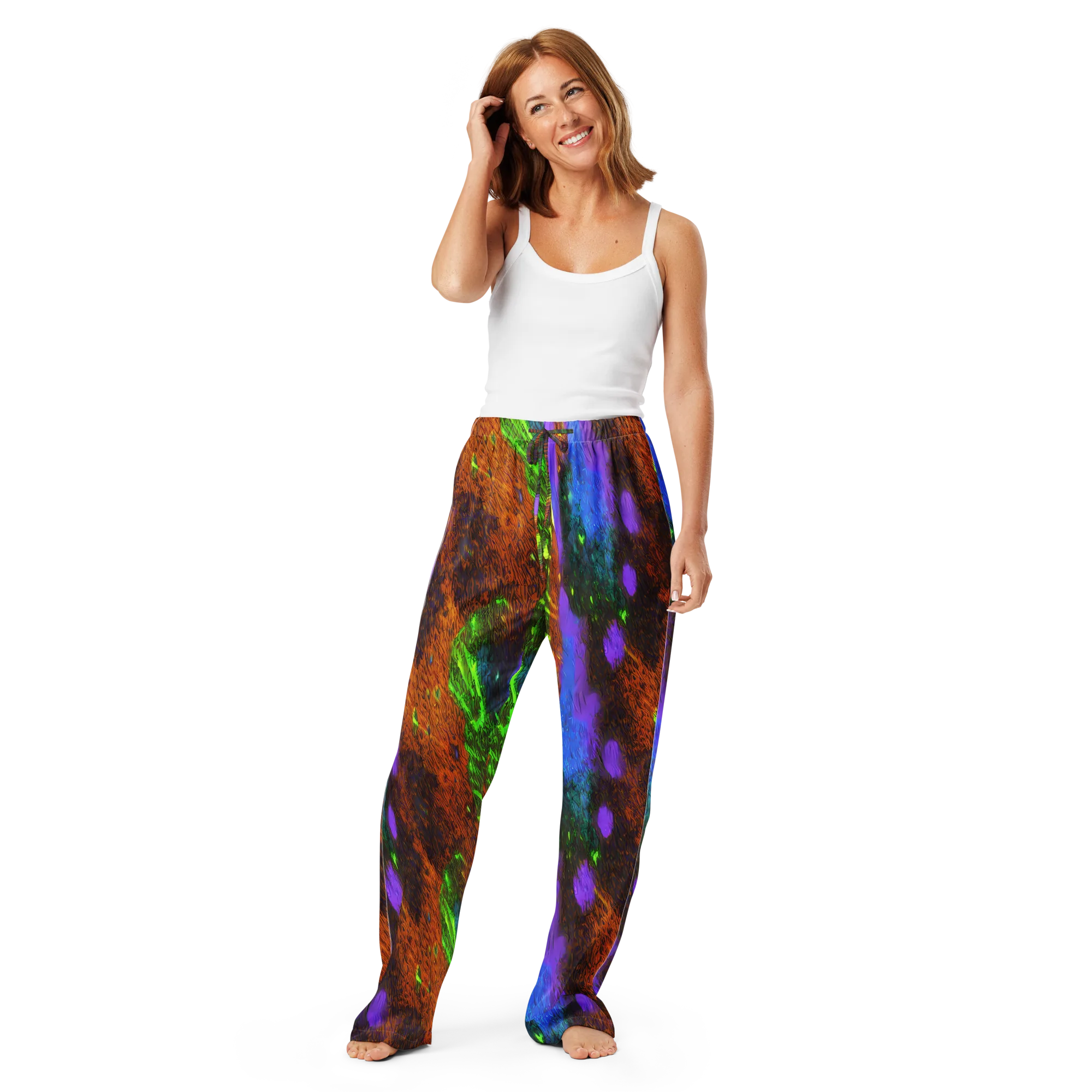 Feral Fluorescence on Women's Pajama Pants — Front