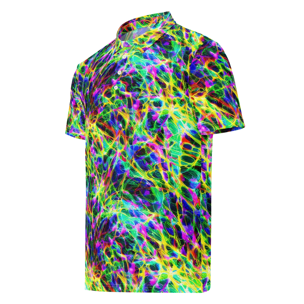 Psychedelic Rainforest on Men's Slim Fit Polo Shirt — Left Front