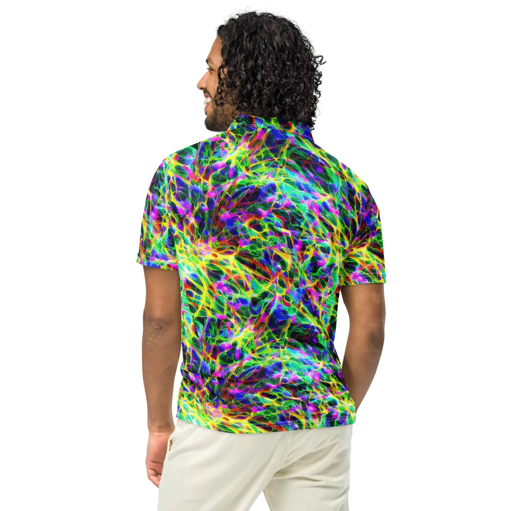Psychedelic Rainforest on Men's Slim Fit Polo Shirt — Back