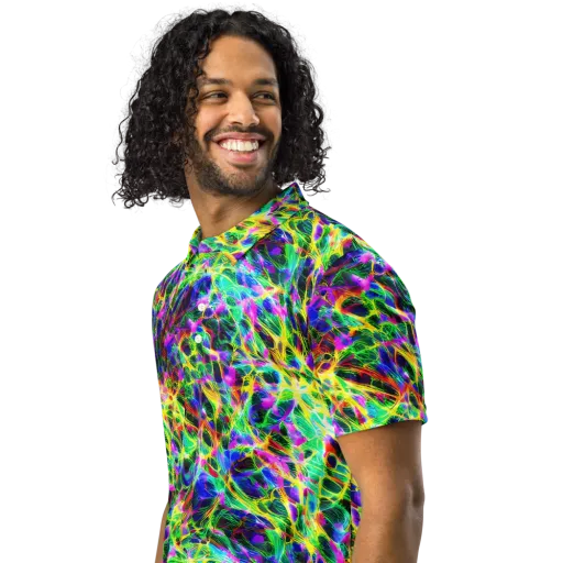 Psychedelic Rainforest on a Men's Slim Fit Polo Shirt
