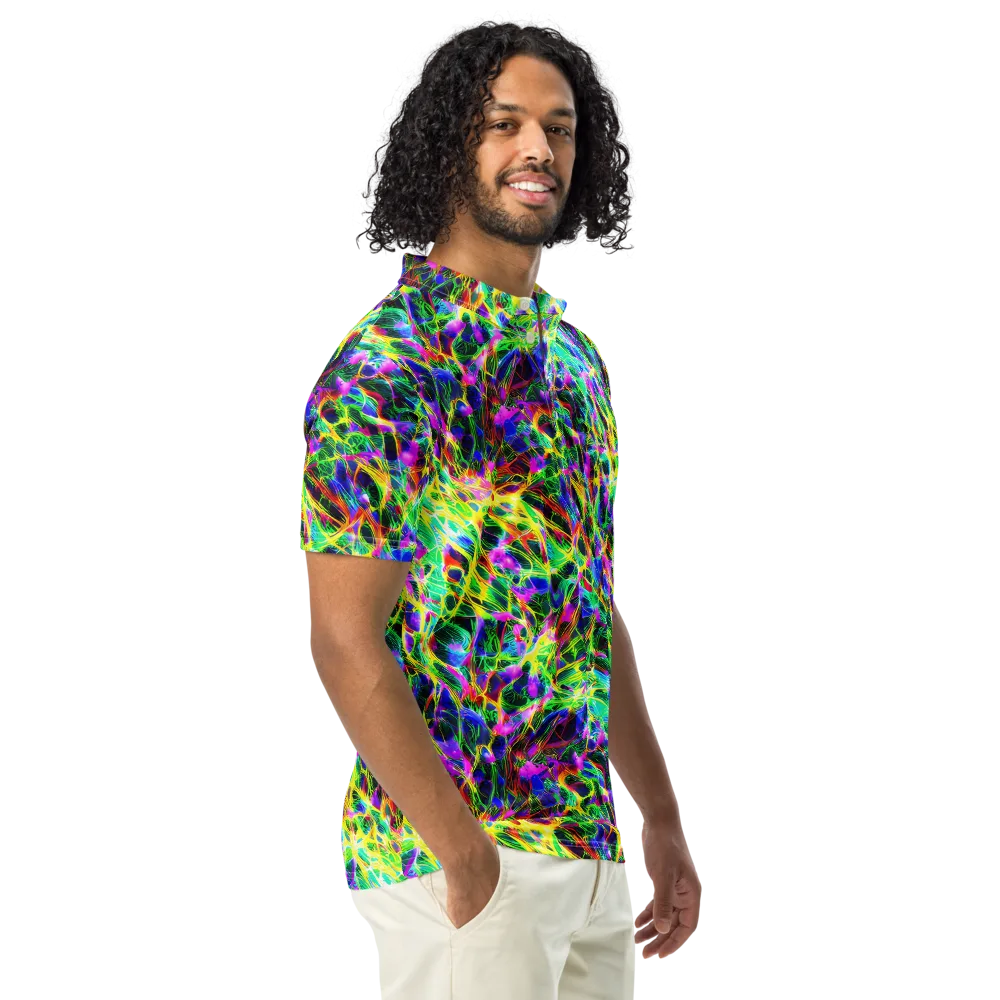 Psychedelic Rainforest on Men's Slim Fit Polo Shirt — Right Front