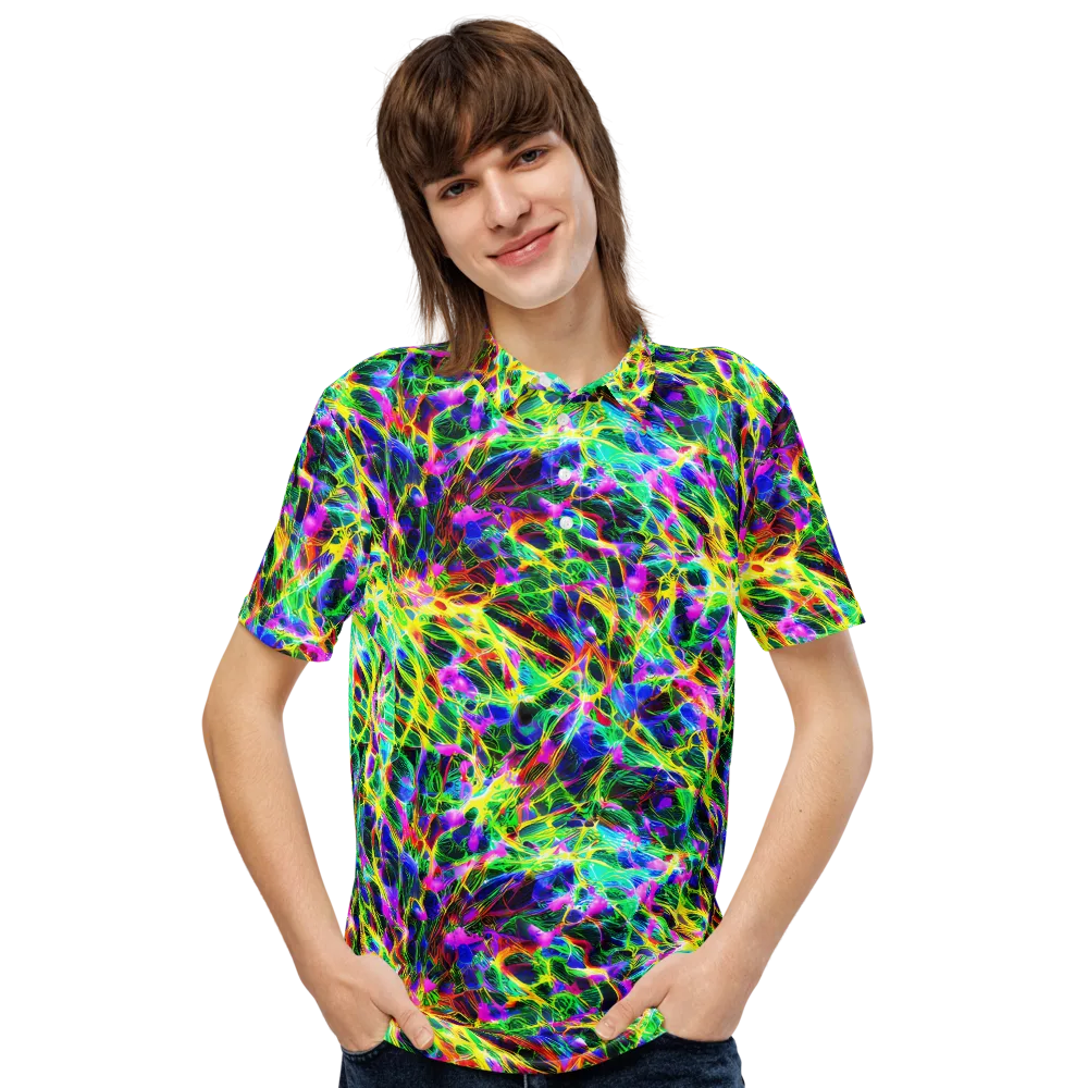 Psychedelic Rainforest on Men's Slim Fit Polo Shirt — Front
