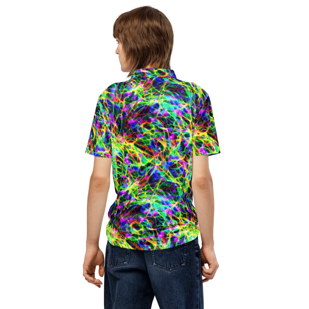 Psychedelic Rainforest on Men's Slim Fit Polo Shirt — Back