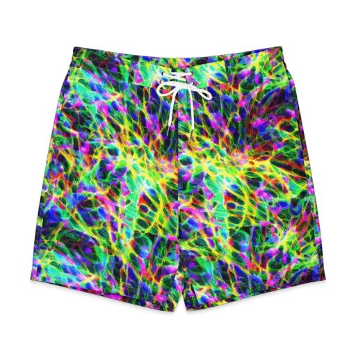 Psychedelic Rainforest on a Men's Board Shorts