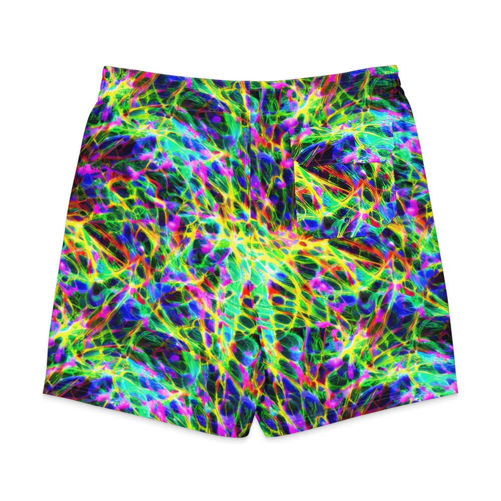 Psychedelic Rainforest on Men's Board Shorts — Back
