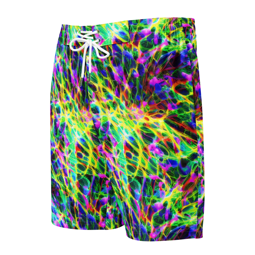 Psychedelic Rainforest on Men's Board Shorts — Front