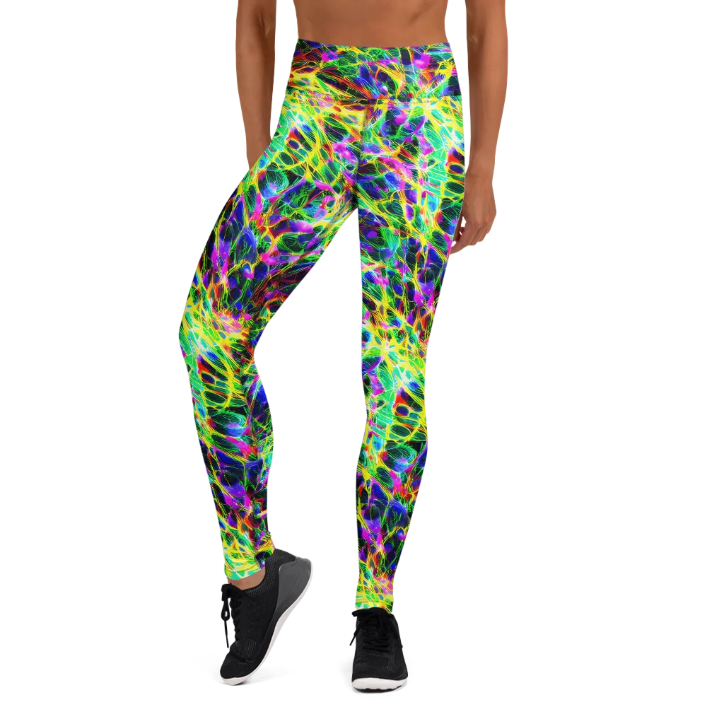 Psychedelic Rainforest on Yoga Leggings — Front