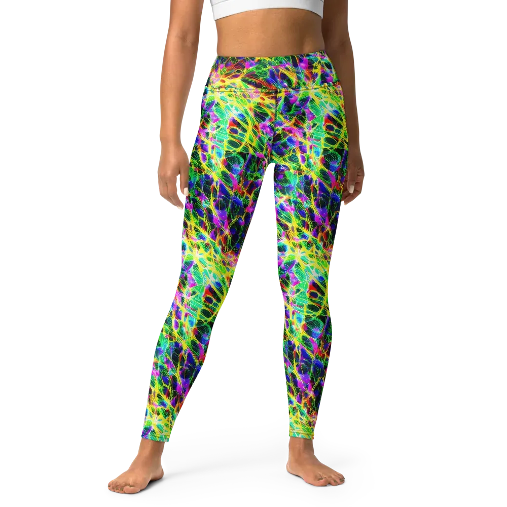 Psychedelic Rainforest on Yoga Leggings — Front