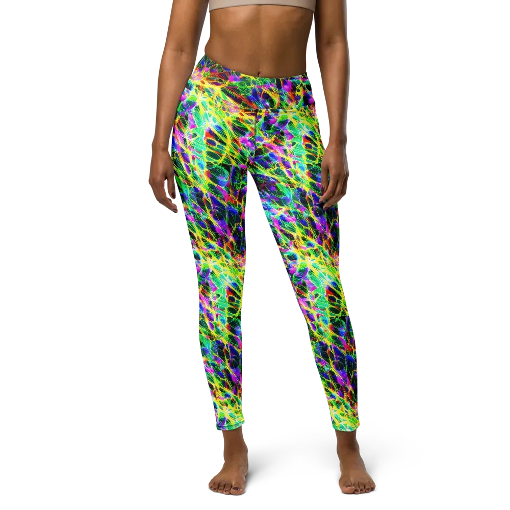 Psychedelic Rainforest on Yoga Leggings — Front