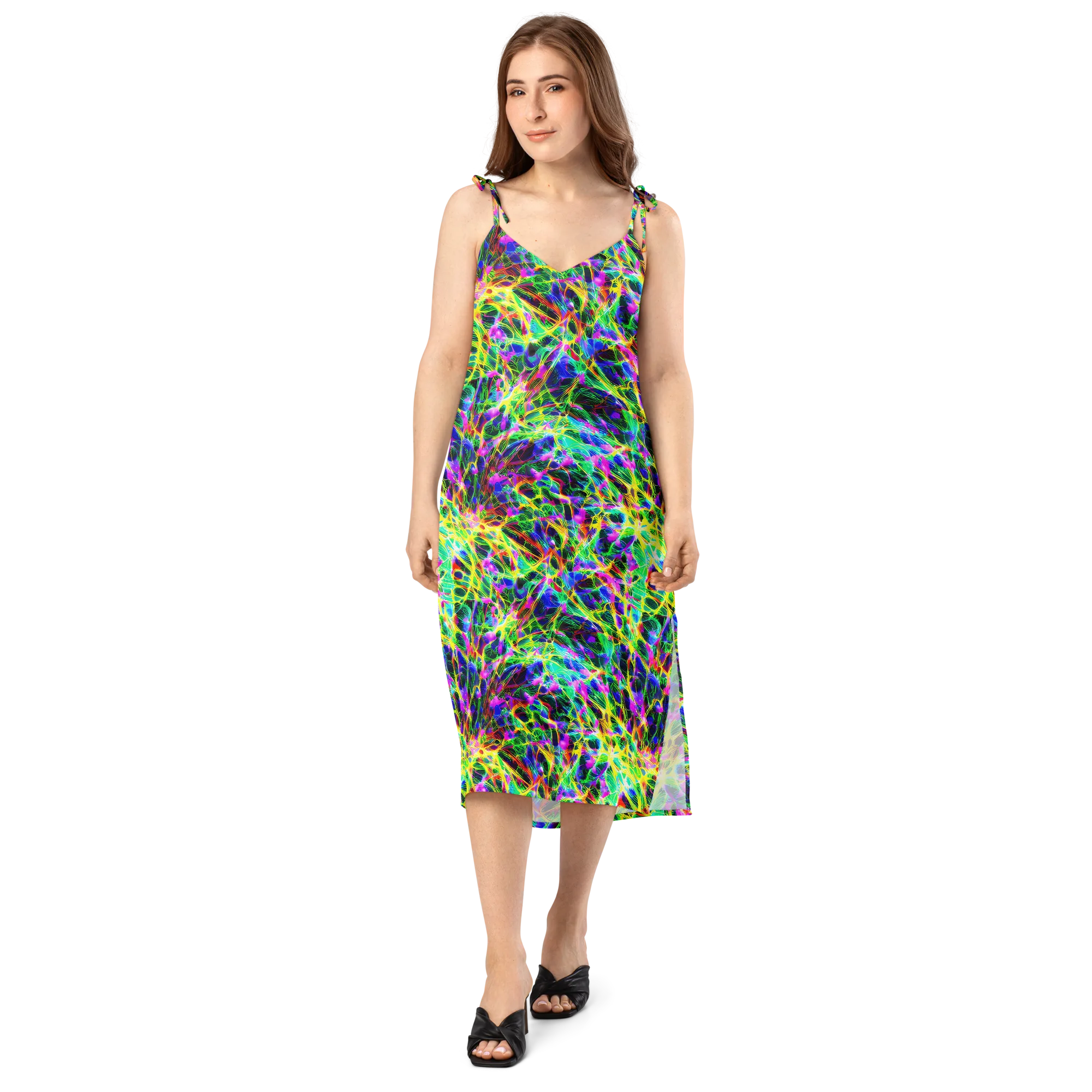 Psychedelic Rainforest on Slip Dress — Front