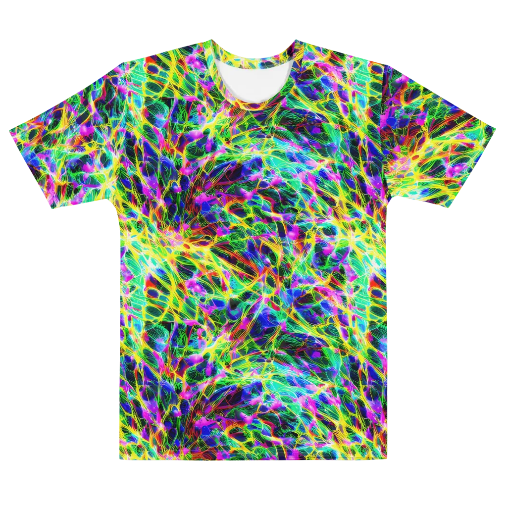 Psychedelic Rainforest on Men's Cotton Crew Neck T-Shirt — Front