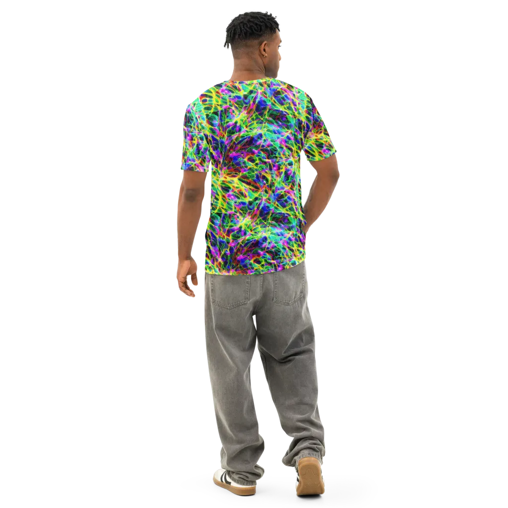 Psychedelic Rainforest on Men's Cotton Crew Neck T-Shirt — Back