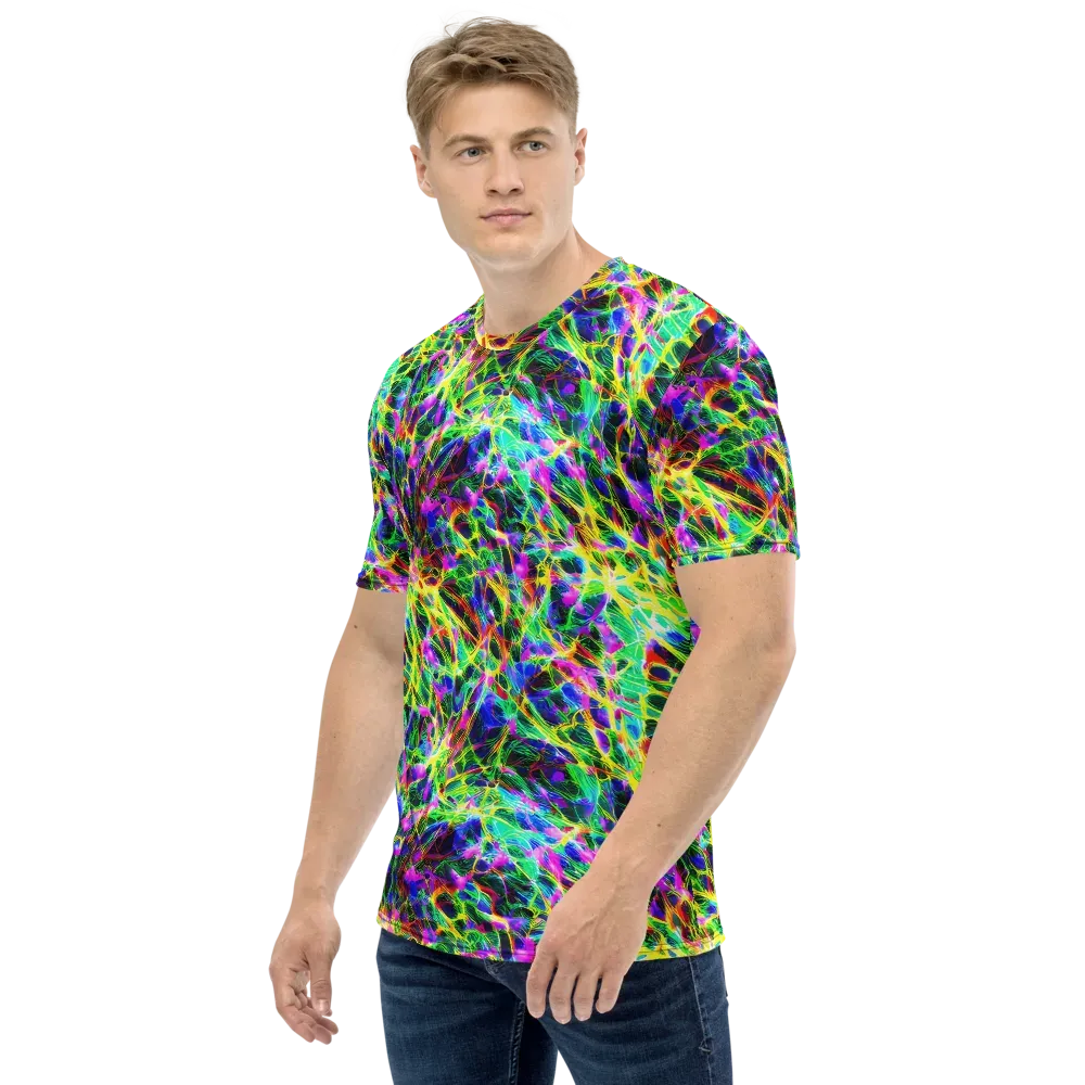 Psychedelic Rainforest on Men's Crew Neck T-Shirt — Left