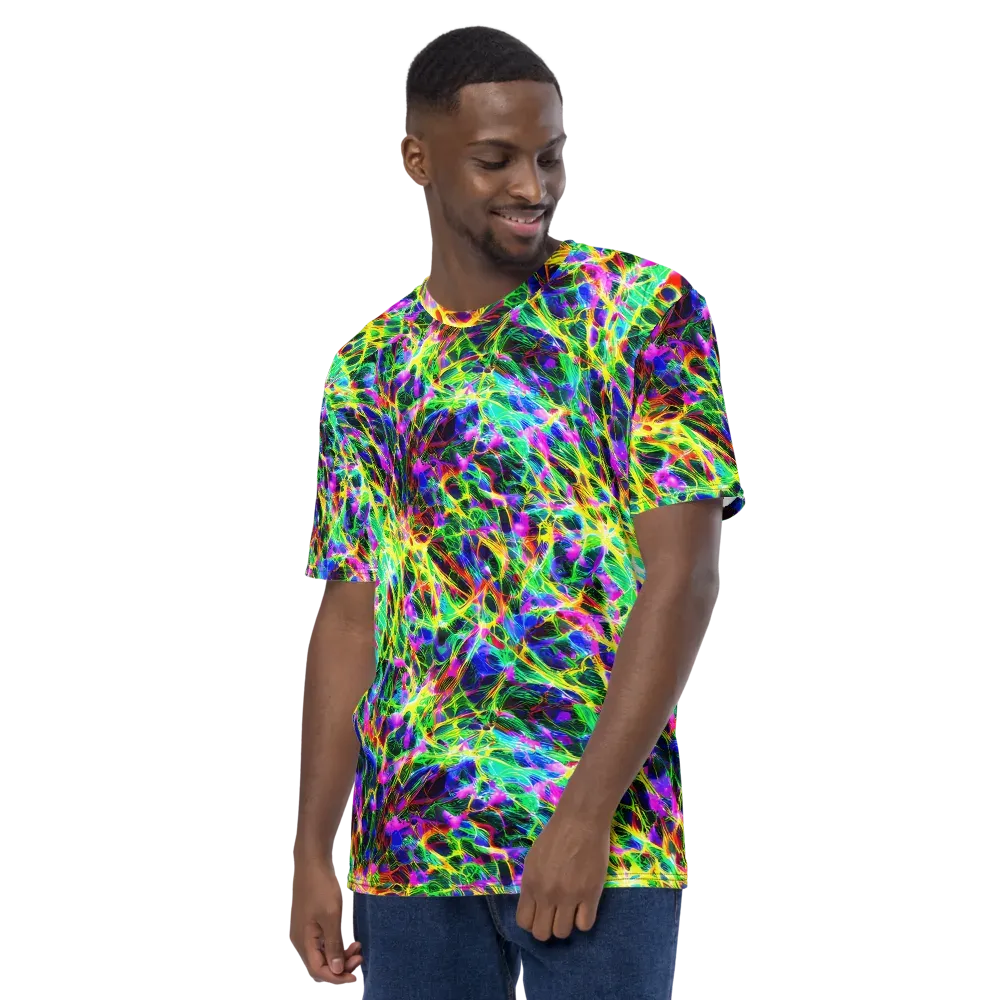 Psychedelic Rainforest on Men's Crew Neck T-Shirt — Left